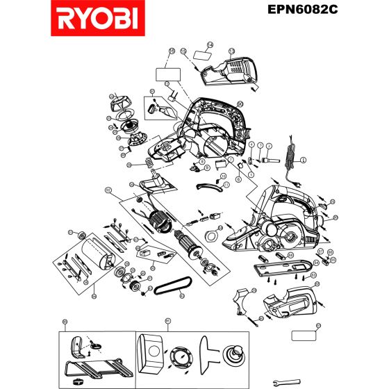 Ryobi EPN6082C Spare Parts List Type: 5133000237